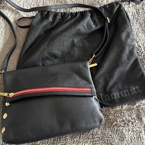 Hammett zippered leather crossbody clutch